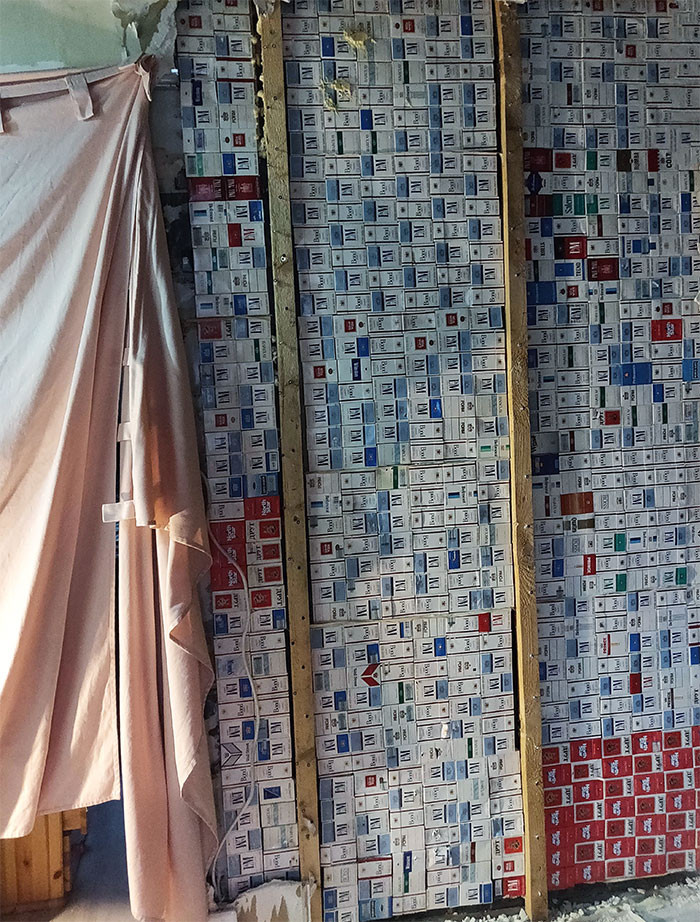 45. The previous homeowners used tons of cigarette boxes for insulation