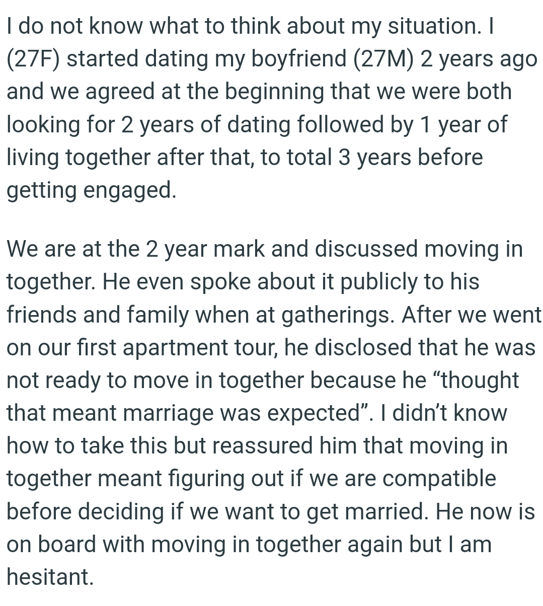 OP's boyfriend even spoke about it publicly to his friends and family when at gatherings