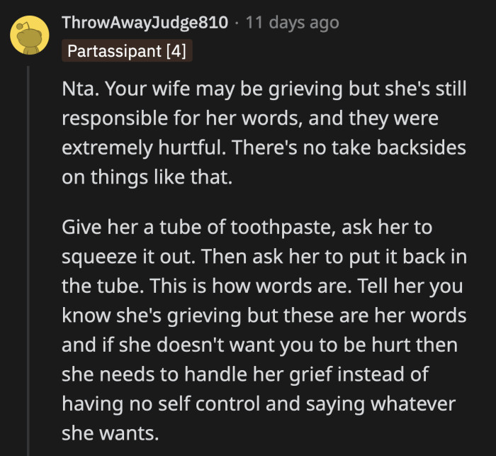 She needs to take accountability for the words that leave her mouth.