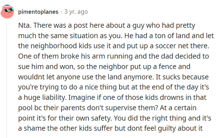 It's a huge liability, and they did the right thing for safety, so there's no need to feel guilty about their decision.