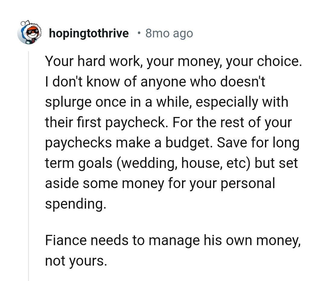 The OP Should Be Saving for Long-Term Goals