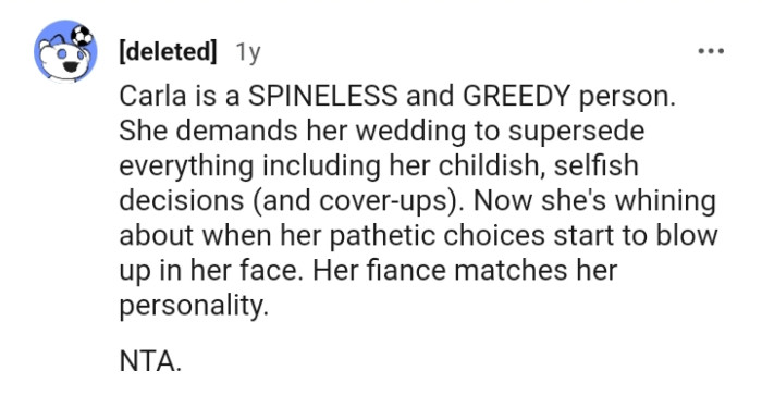 Her fiance matches her personality