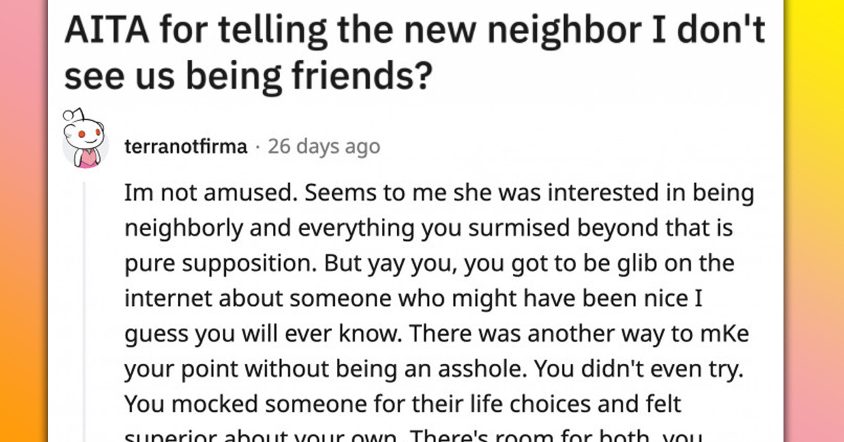 Stay-At-Home Mom Tries And Fails To Befriend Her Introvert Neighbor After An Awkward Exchange