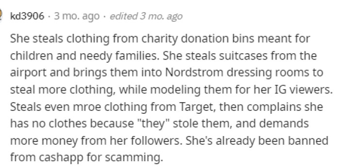 Oh man, people were really calling her out on this situation and showing that she doesn't deserve anything from anyone, honestly, because she doesn't seem to be that great of a person.