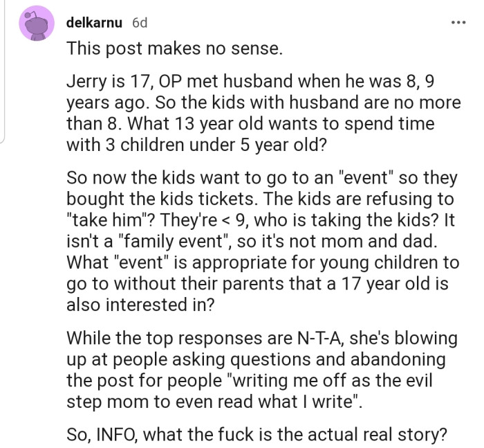 According to this Redditor, the details of the story aren't adding up.