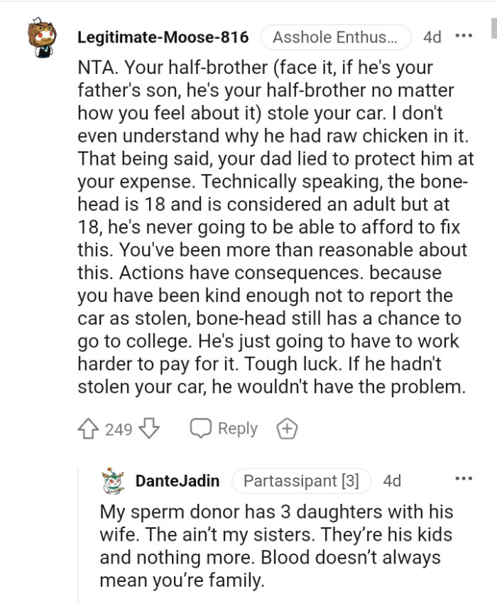 OP's dad lied to protect his son at the OP's expense