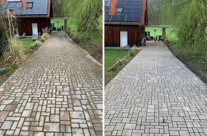 "A Satisfying Driveway Cleanup"
