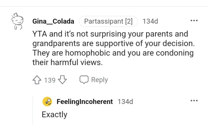 The OP is condoning their harmful views