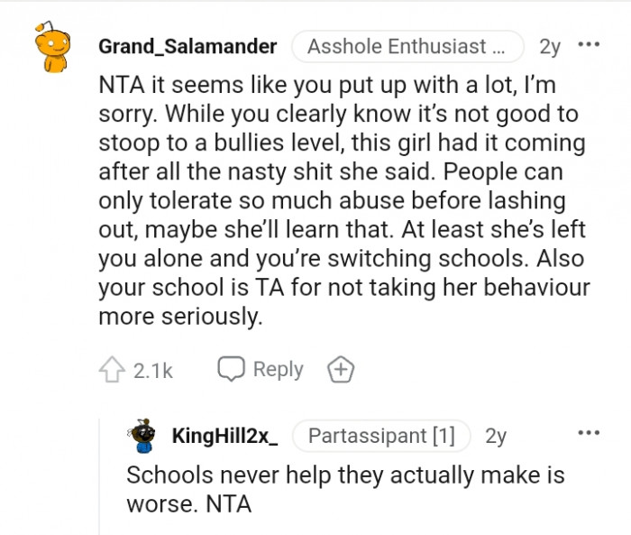 She left you alone and you're switching schools