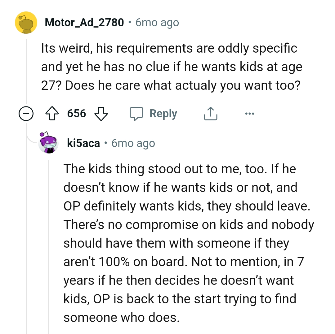 Does he care what the OP actually wants to do?