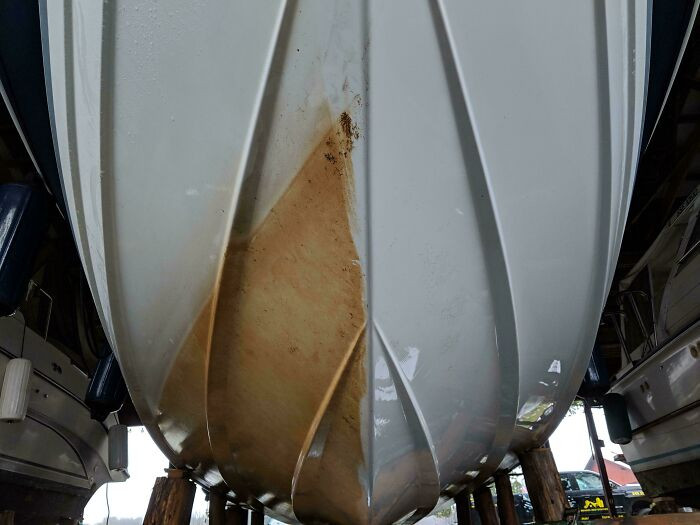 "Acid Wash On A Boat Hull"