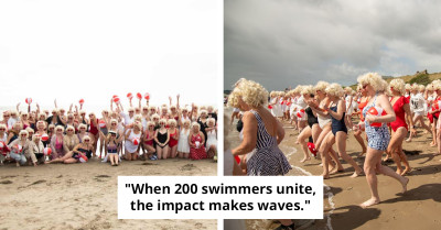 Nearly 200 Marilyn Monroe Lookalikes Dive In for Charity Swim