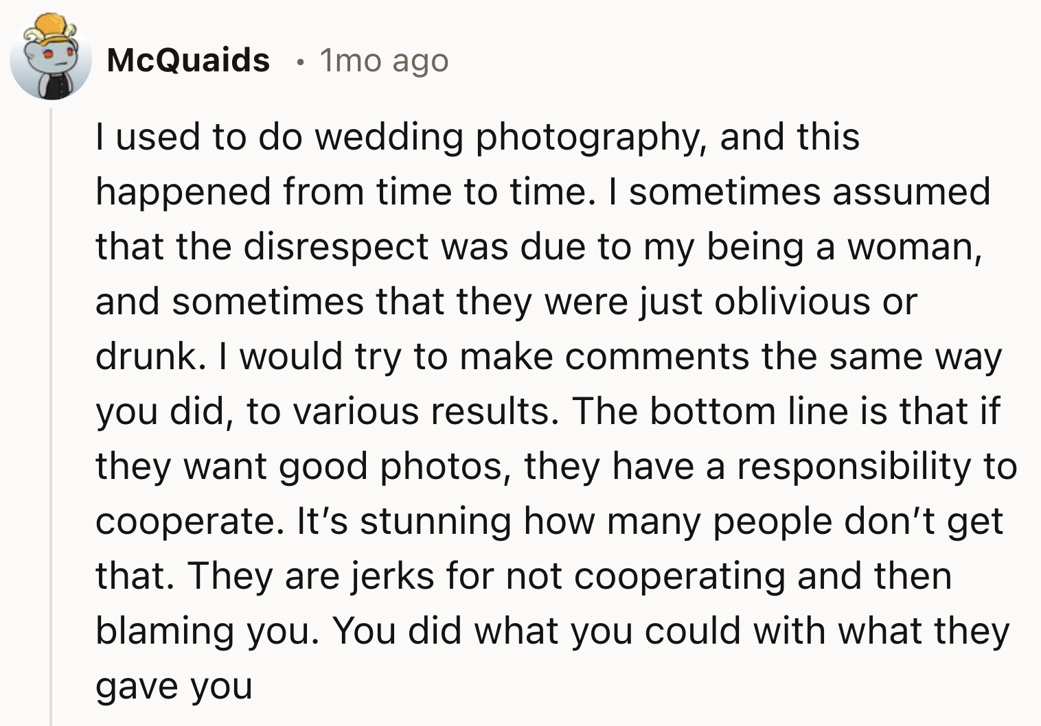 The people getting their picture taken have a responsibility