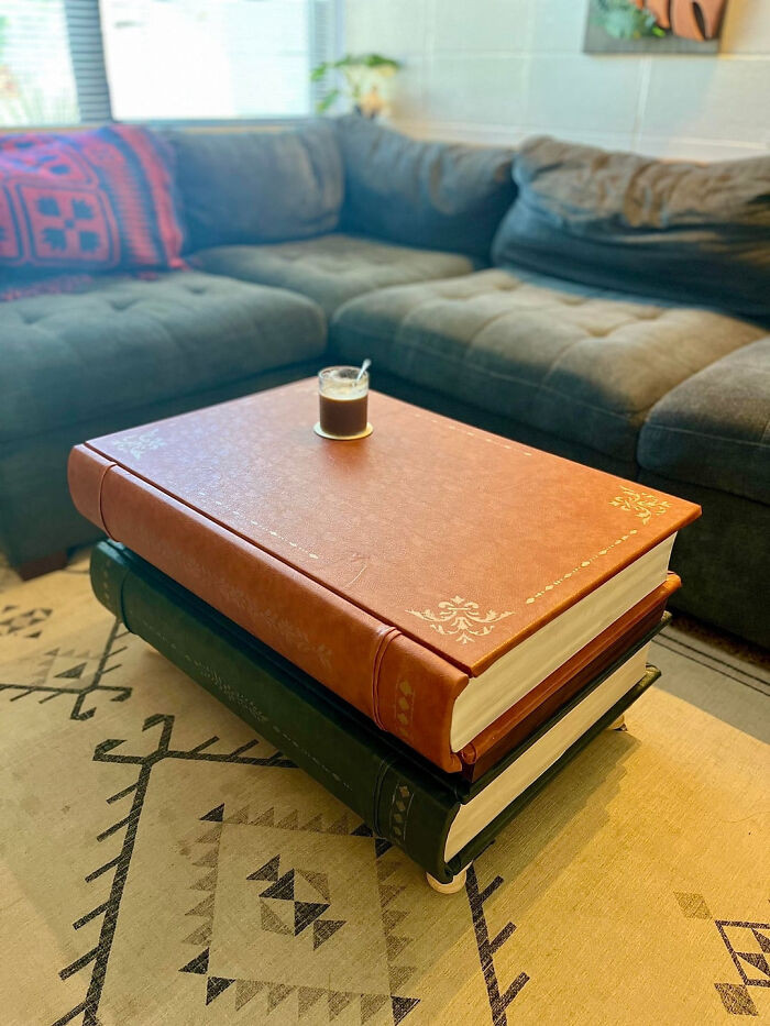"Stacked Books Coffee Table"