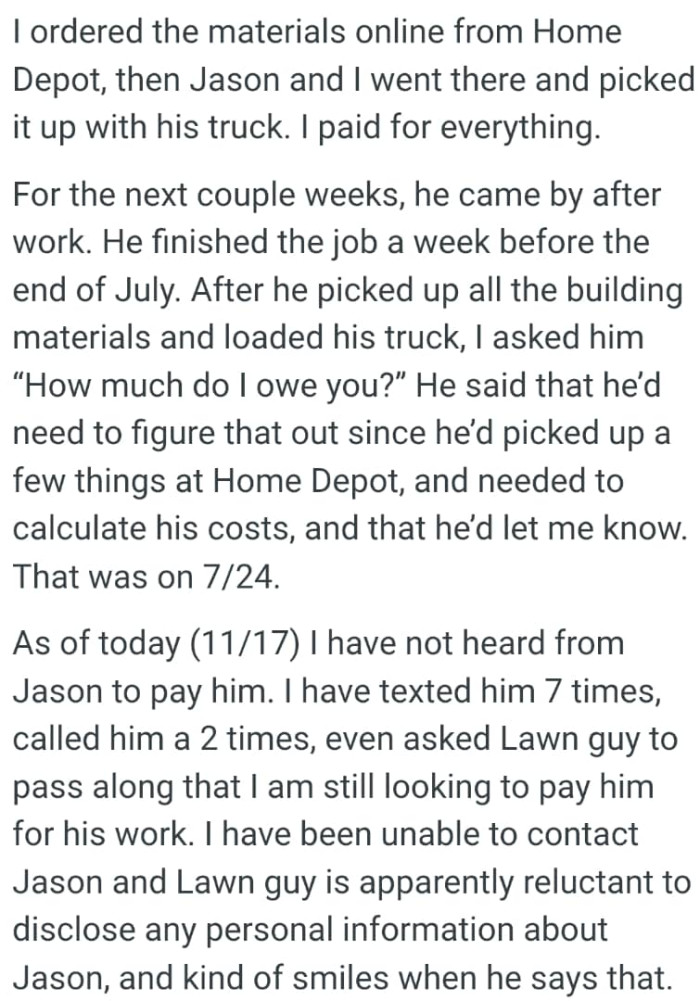 He would need to figure the price out since he’d picked up a few things at Home Depot