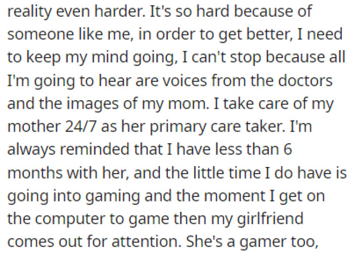 OP Explains That He Can't Let His Mind Stop