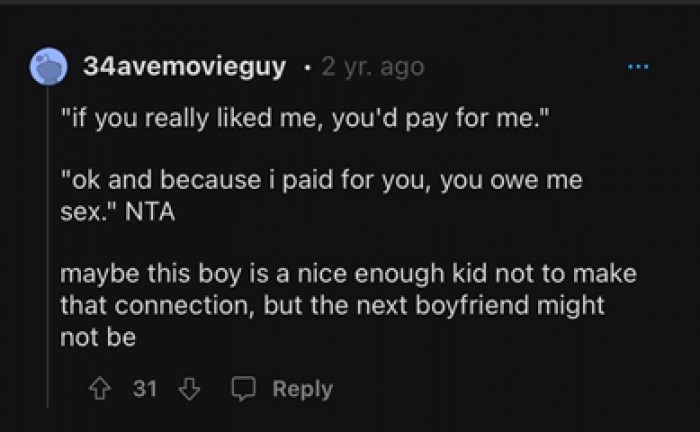 This kid is kind; we hope his girlfriend and her mom won’t abuse it.