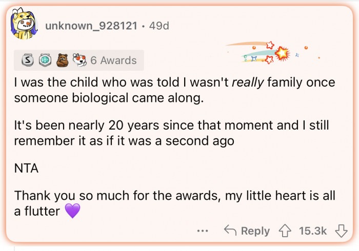 These things stick with you forever and cut very deep.