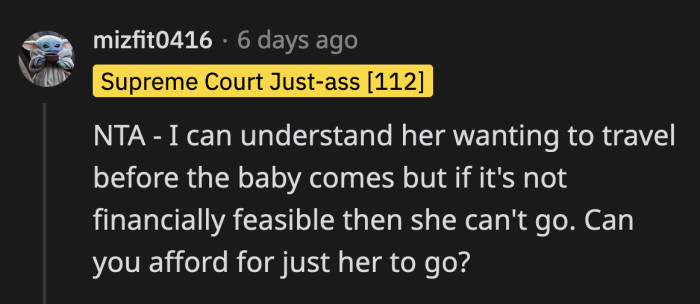 If she really wants to go, then the money should come from her pocket. It's absurd to ask OP to contribute to her trip when she still owes him $2,000.