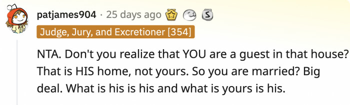 After correcting her so many times about whose house it is, OP is probably aware by now that she's just a guest at that fancy place.