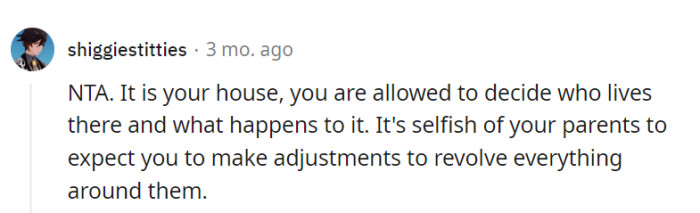 Selfish requests don't fly.