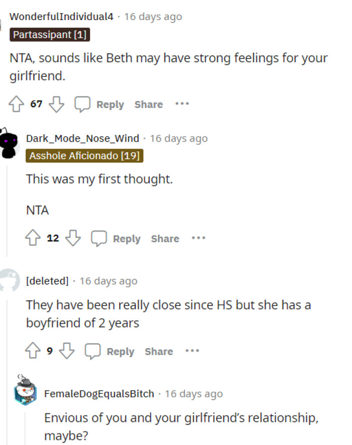 People immediately came to the comments to speculate about what is going on and why the roommate might have negative feelings toward OP. They pretty much came up with every scenario.