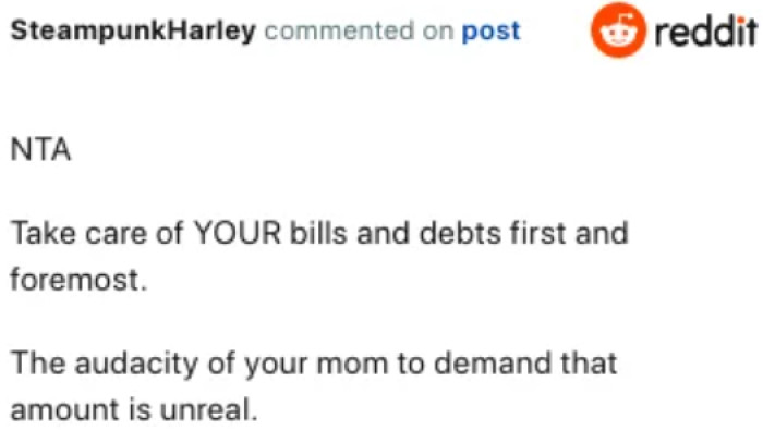 OP's mother's demands are unreasonable