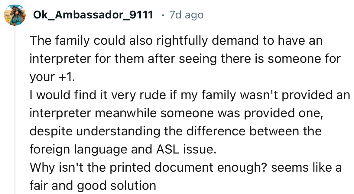 “Why isn't the printed document enough? Seems like a fair and good solution.”