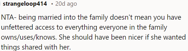 She should've been more polite if she expected OP to open up to her.