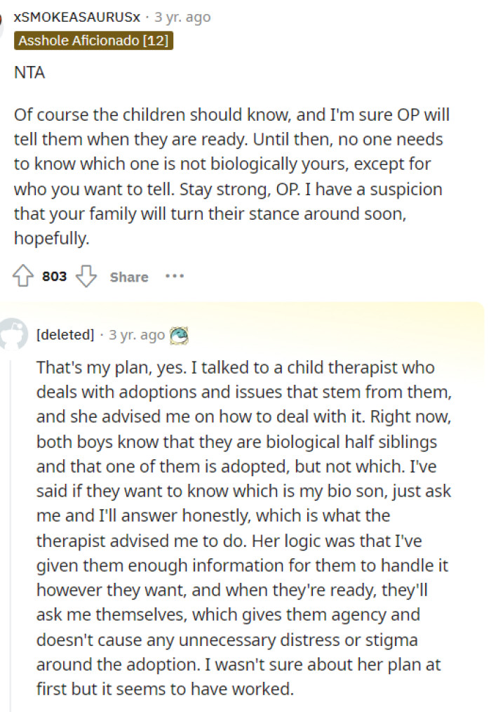 OP's response lets us know a little bit more about how she's been handling the situation and what she plans to do for the future.