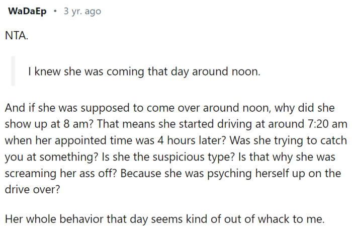 Did she have reasons to suspect OP?