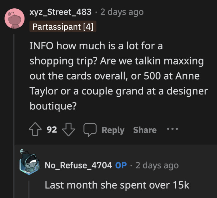 As for His Wife's Access to Money, Yes, She Is Able to Buy Things Up to a Certain Amount. Both of Them Need to Sign Off on Larger Purchases.