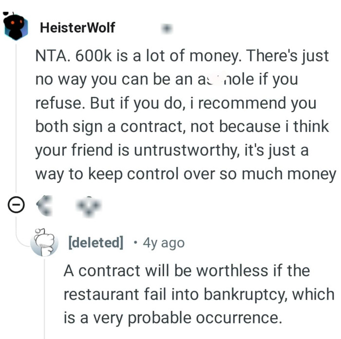 This Redditor says they should sign a contract