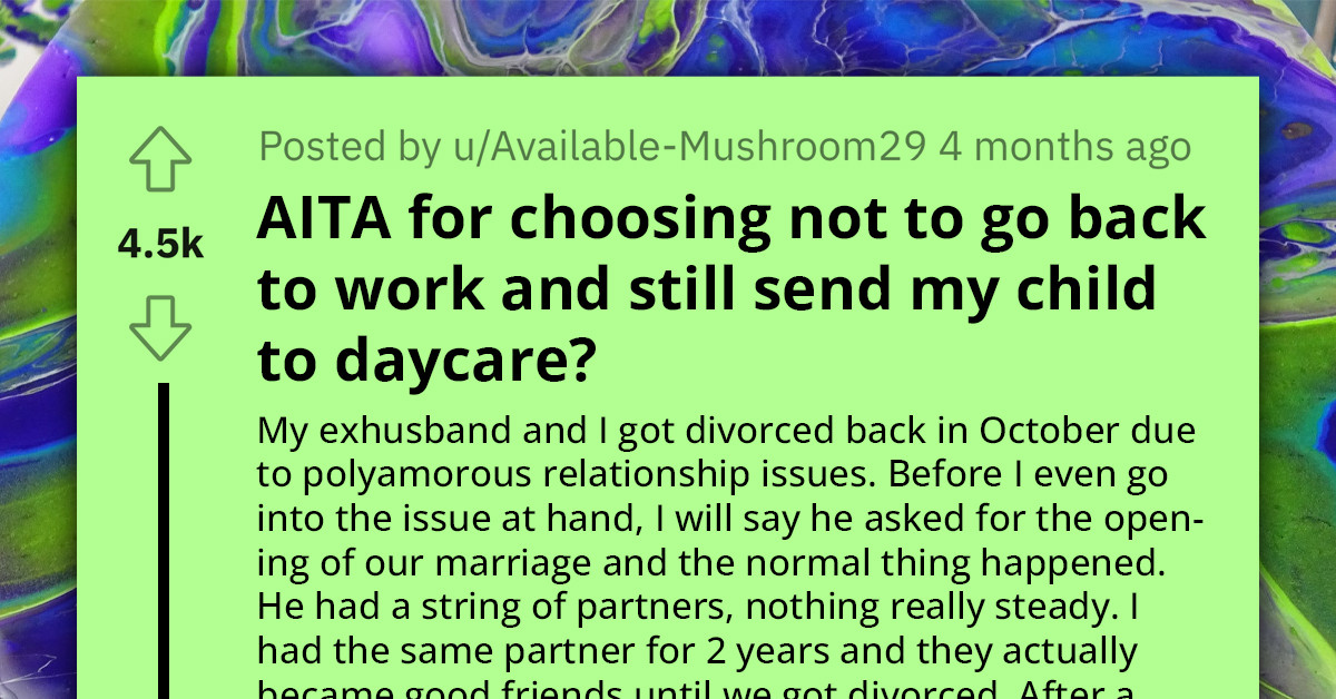 Redditor Scolded By Ex-Husband For Not Returning To Work And Staying At Home All Day While Their Daughter Is In A Daycare