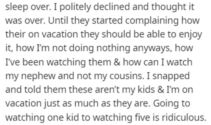 Her aunts were offended by this, but OP wasn't about to back down