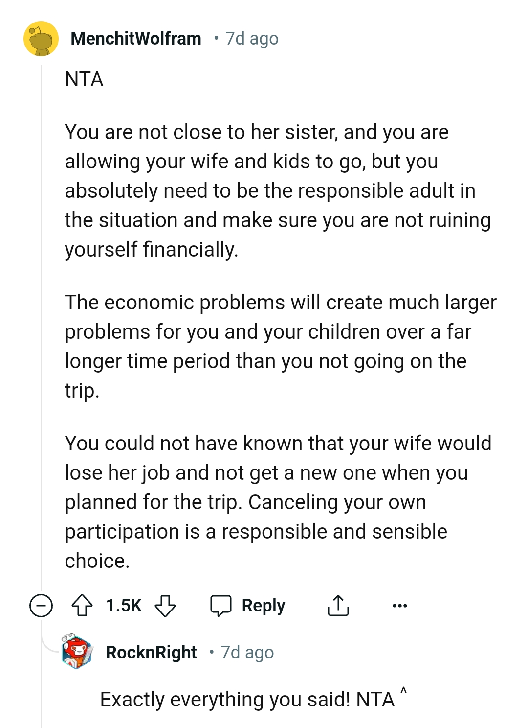 We've gathered some of the most upvoted comments from other Redditors for you to check out below