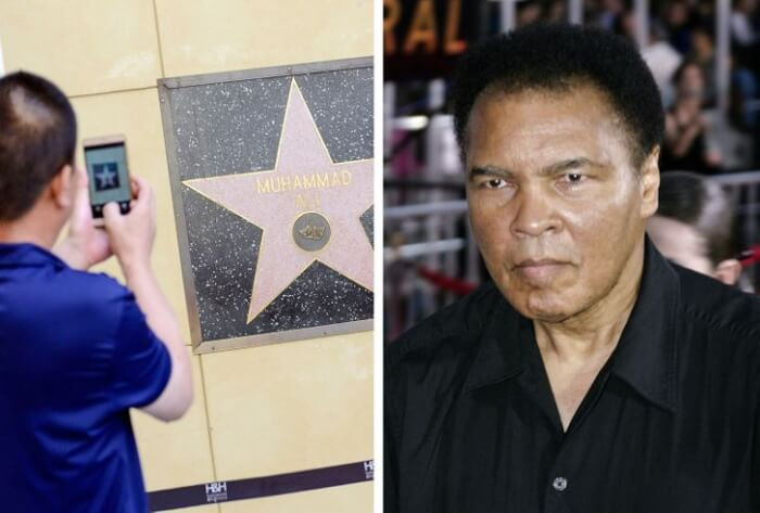 9. Muhammad Ali, a well-known boxer, agreed to receive a star in Hollywood, but he objected to others using his name for religious purposes.