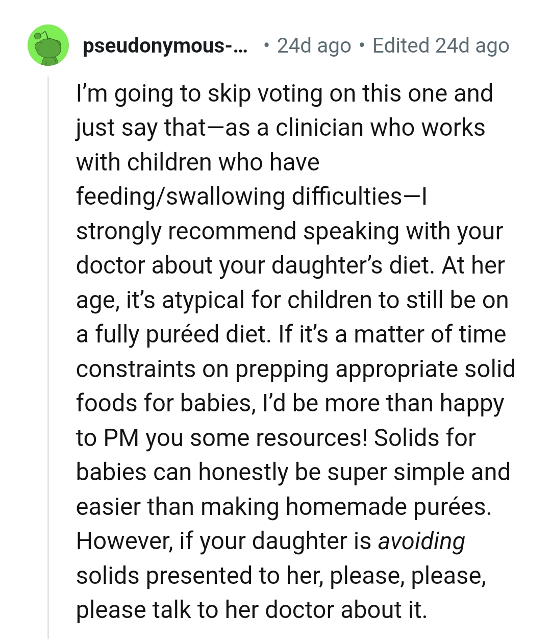 The OP should speak with the doctor about her daughter's diet