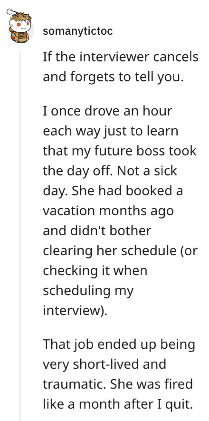 13. Canceled interviews