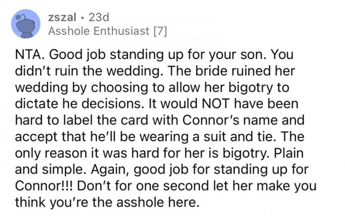 Saying that he ruined the wedding is the biggest exaggeration ever.