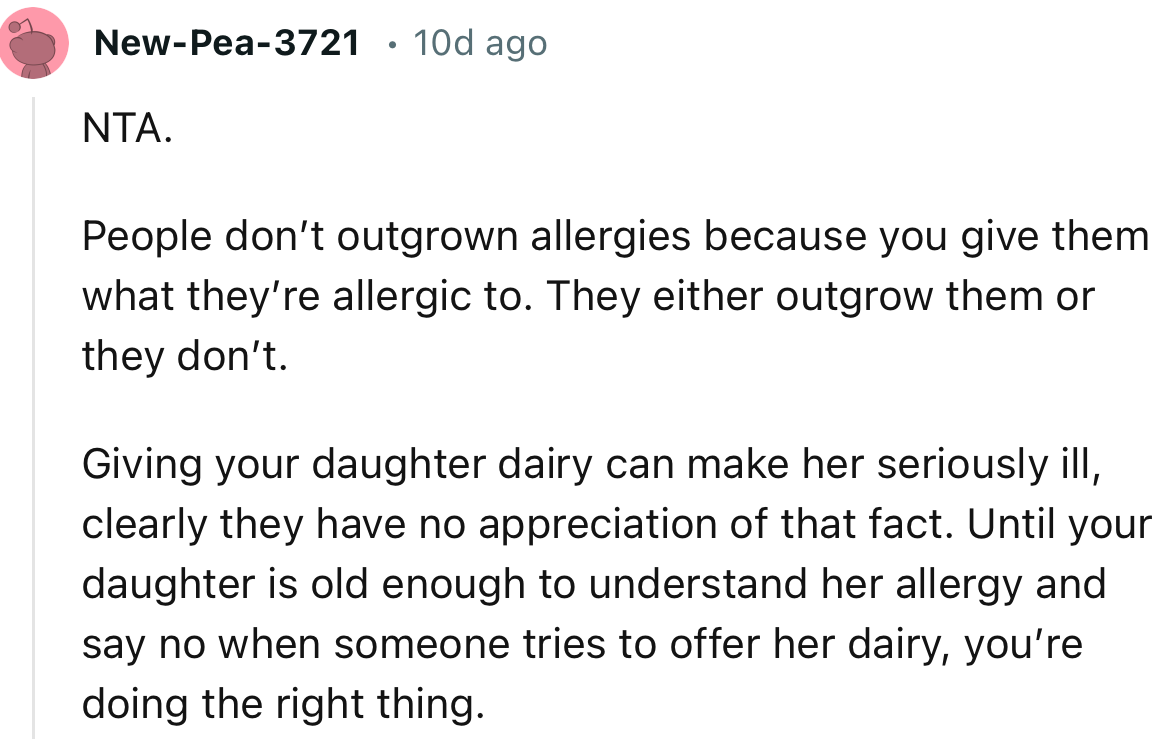 “People Don’t Outgrow Allergies Because You Give Them What They’re Allergic To. They Either Outgrow Them or They Don’t.”