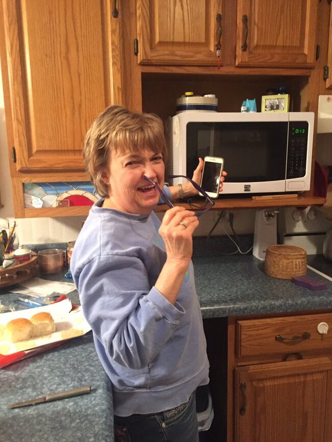 Mom's having a good laugh