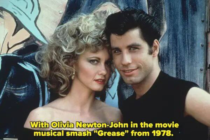 Travolta and Olivia Newton-John in Grease