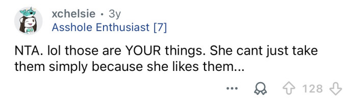 “Those are YOUR things.”