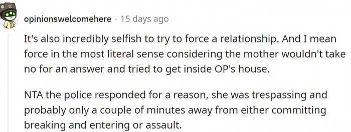 Her parents are trying to force a relationship, and Regan should tell them that she doesn't want to see them. OP is not isolating her.