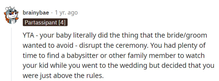 Little did they know, the baby's wails would steal the show as the wedding's 