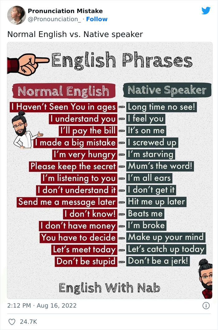 15. Now let's move to normal English versus native English