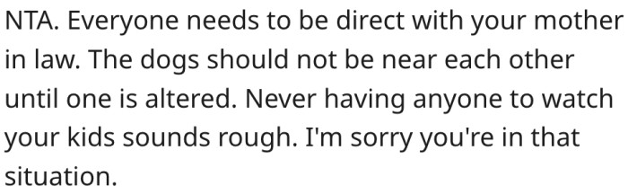7. Being direct with mother-in-laws is the way to go.