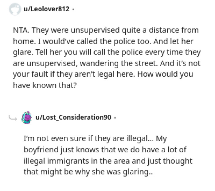 Telling her the police will be called every time the kids are unsupervised