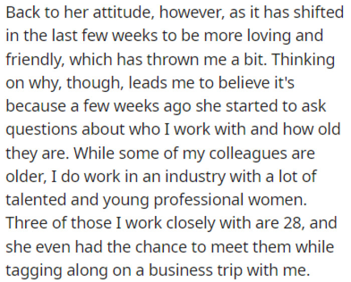 Over the Last Few Weeks, OP Noticed That Her Attitude Started Improving